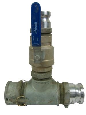 Värme T-koppling med ventil 63-50-63 mm 