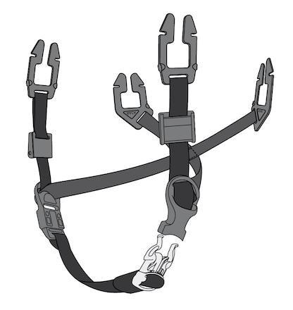 Hakband MSA 4-punkts V-Gard Svart