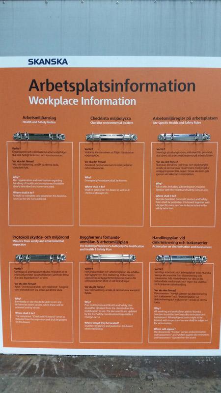 Skylt Arbetsplatsinformation Skanska 700 x 900
