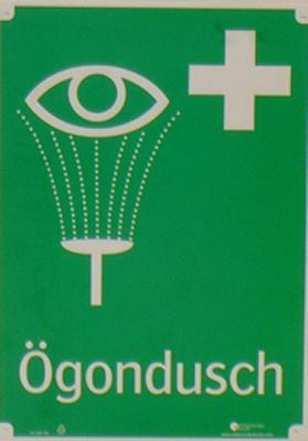 Skylt: Ögondusch A4 plast