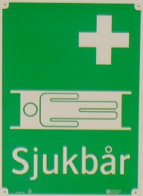 Skylt: Sjukbår 297x420 utan reflex