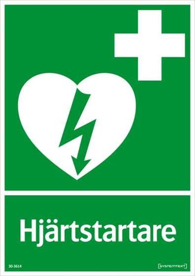 Skylt ''HJÄRTSTART'' dubbelsidig  210X297mm