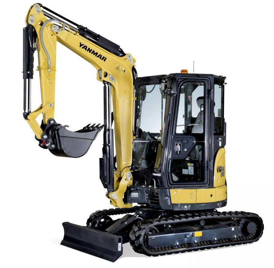 Minigrävare på band < 4 ton