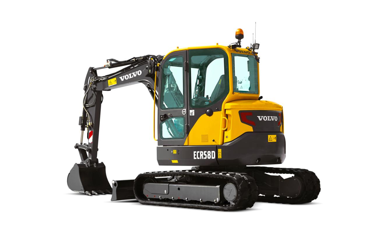 Minigrävare på band < 6 ton