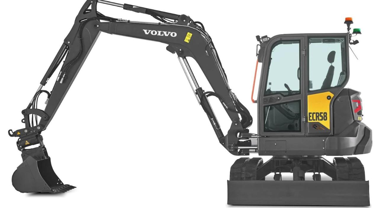 Minigrävare på band < 6 ton