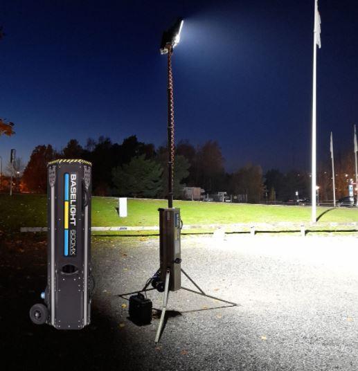 Belysningsmast LED, teleskopisk ca 5 m (Auto)