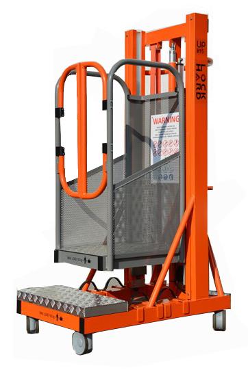 Pelarlift, manuell framdrivning, el-lyft, stödben