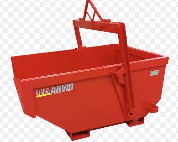 Materialbask självtömmande, ca 1000 L