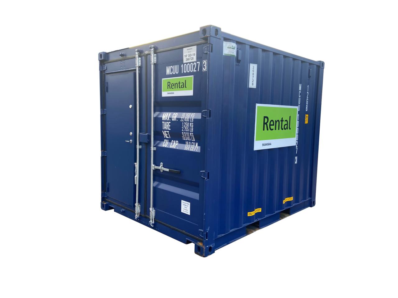 10' förråd, gångdörr i dörr