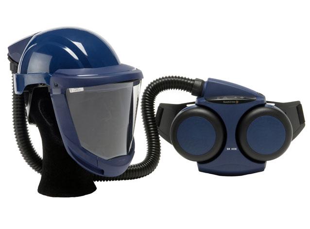 Skyddshjälm m. friskluftsenhet